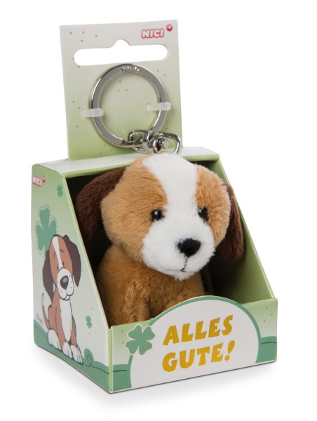 Schlüsselanhänger Hund "Alles Gute!" in Geschenkverpackung