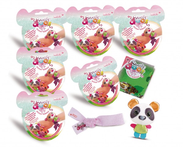 6 pcs Sweetydoos mini plush toys with friendship bracelet