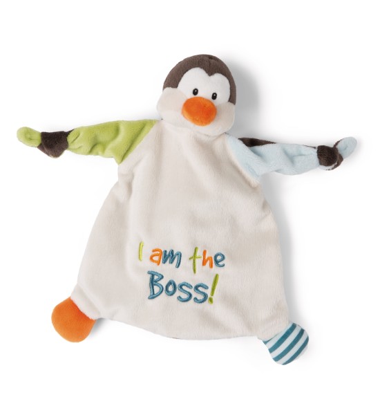 Schmusetuch Pinguin "I am the Boss"