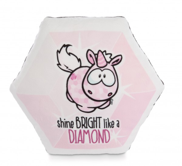 Diamond-shaped cushion unicorn Pink Diamond 30x25cm