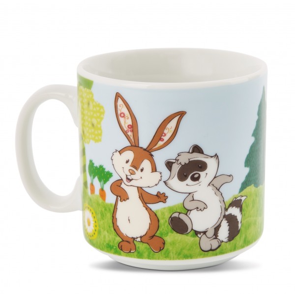 Kids mug Bunny, Skunk and Raccoon
