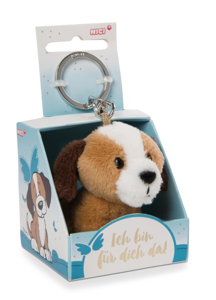 Key Ring Dog "Ich bin für dich da!" in gift box