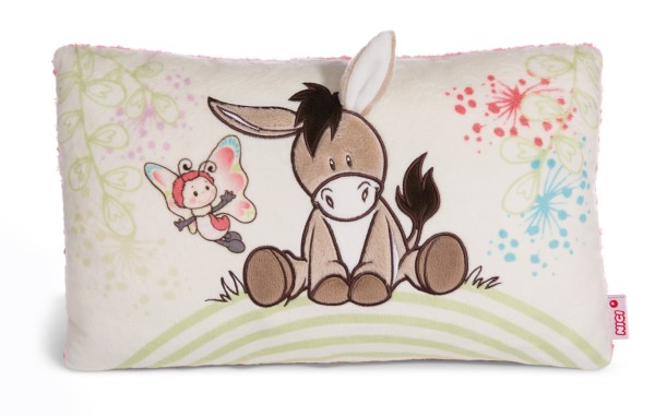 Rectangular cushion donkey und butterfly
