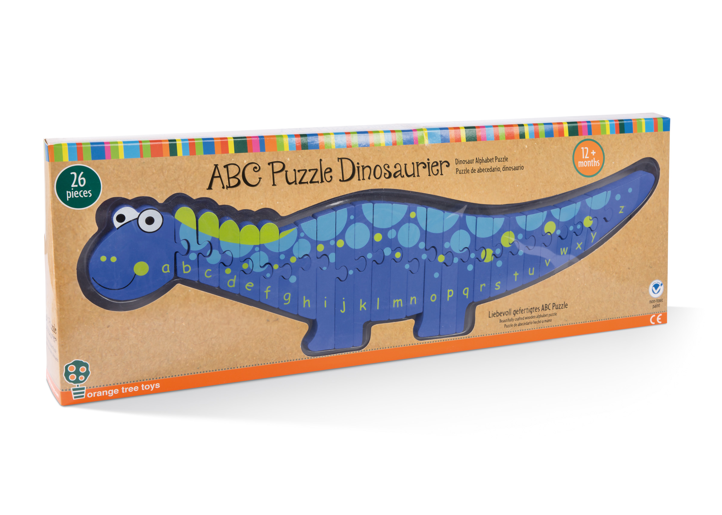 Holz ABC Alphabet Puzzle Dinosaurier Puzzle Kinder pädagogisches Lernen ToMSFXUI 