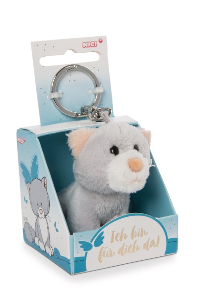 Key Ring Cat "Ich bin für dich da!" in gift box