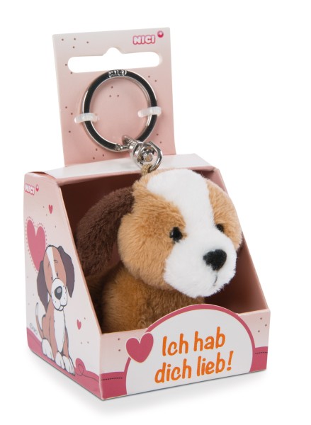 Key Ring Dog "Ich hab dich lieb!" in gift box