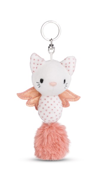 Keyholder Guardian Angel Cats dusty pink & white polka dot NICI GREEN