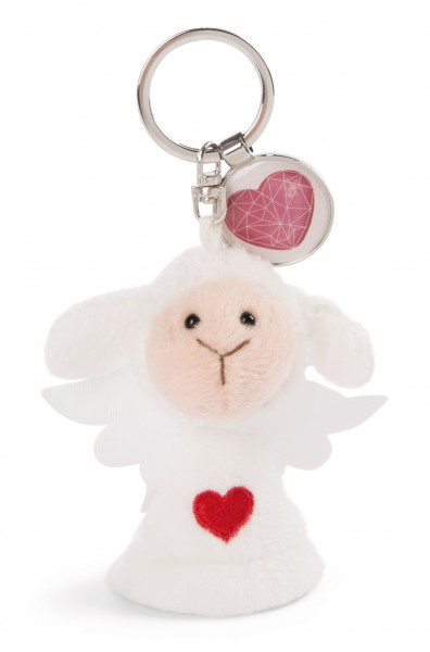 Key ring guardian angel with heart and pendant heart