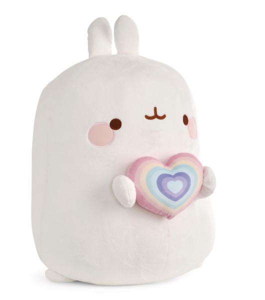 Cuddly Toy Molang 80cm with rainbow heart