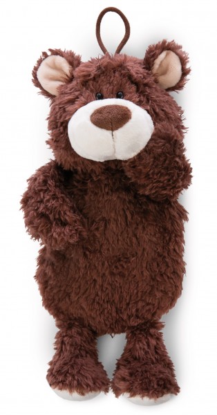 Hot water bottle bear cacao colored 350ml GREEN