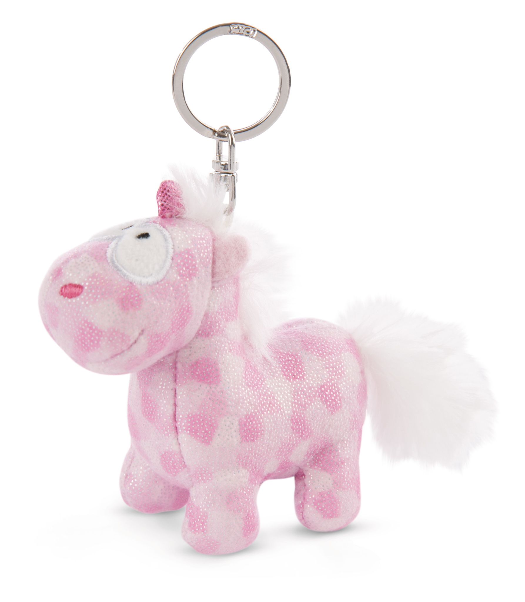 Schlüsselanhänger Einhorn Pferd mit Einkaufs-Chip pink rosa NEU 