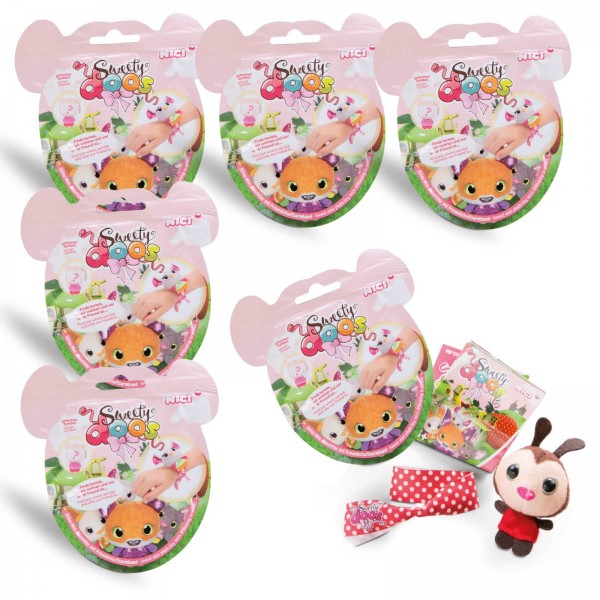 6 pcs Sweetydoos mini plush toys with friendship bracelet